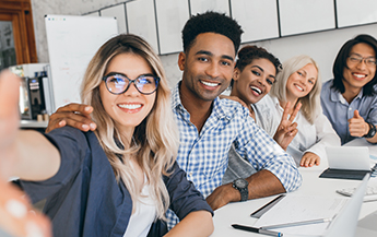 Smiling workers